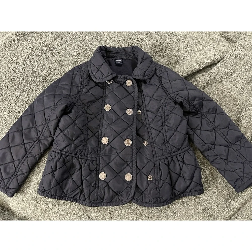 Baby Gap‎ Quilted Navy Blue Pea Coat with Sherpa Lining 4